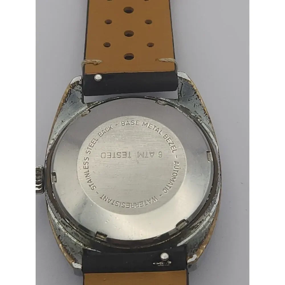 Clinton Watch Men Automatic Vintage 17 Jewels WR Day Date Blue, New Band